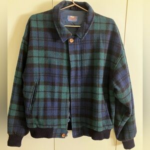 Pendleton Plaid Jacket - Black, Green, and Blue